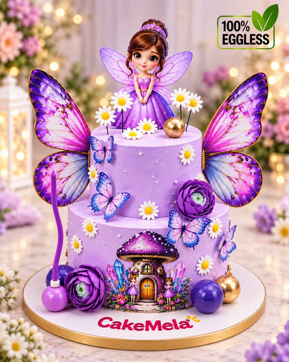 Pink & Purple Butterfly Cake in Ranchi