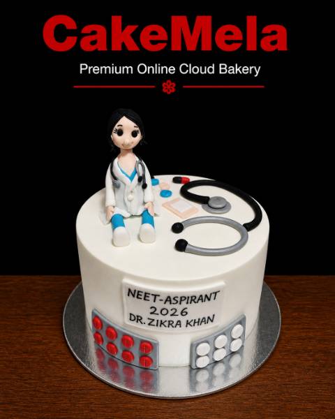 2 Pound Doctor Theme NEET Aspirant Cake