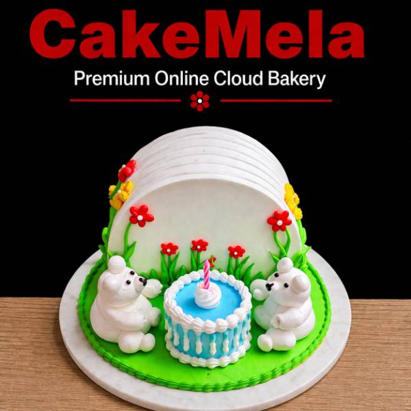 2 Pound Teddy Celebration Theme Cake